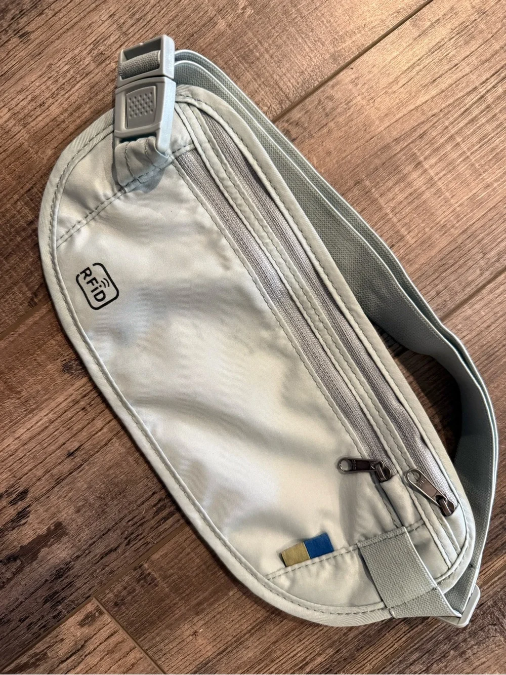 NWOT RFID Blocking Waist Pouch in Sage green blue